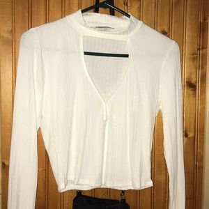 White long sleeve crop top